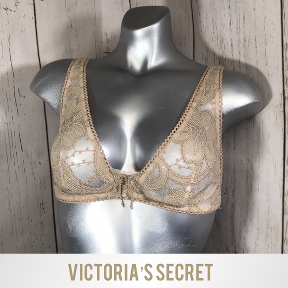 Victoria's Secret Other - VS NWOT Beautiful Beige Mesh Floral Lace Bralette